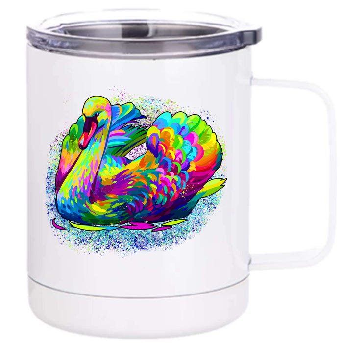 Colorful Swan Front & Back 12oz Stainless Steel Tumbler Cup