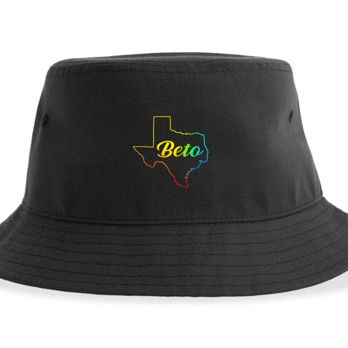 Colorful Texas Senate Beto Rainbow Sustainable Bucket Hat