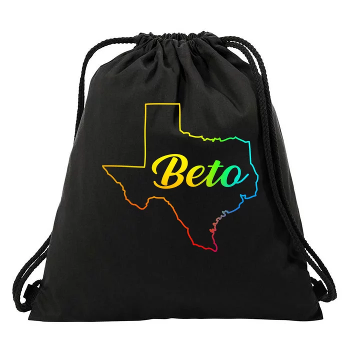 Colorful Texas Senate Beto Rainbow Drawstring Bag