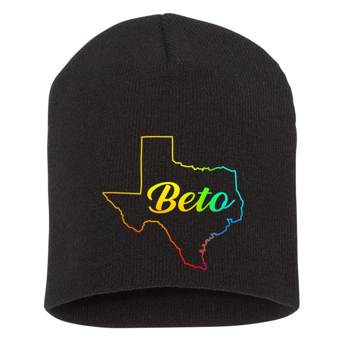 Colorful Texas Senate Beto Rainbow Short Acrylic Beanie