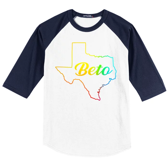 Colorful Texas Senate Beto Rainbow Baseball Sleeve Shirt