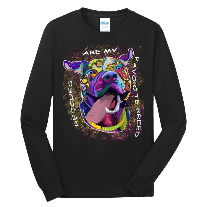 Colorful Texture Boxer Dog Rescues Are My Favorite Breeds Tall Long Sleeve T-Shirt