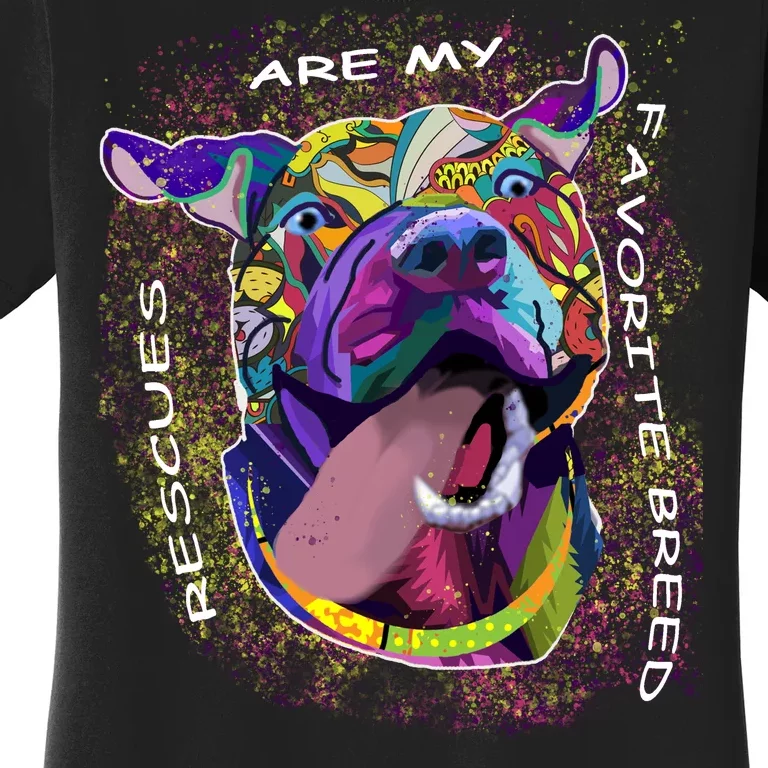 Colorful Texture Boxer Dog Rescues Are My Favorite Breeds Women's T-Shirt