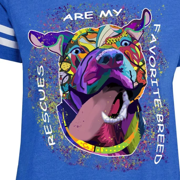 Colorful Texture Boxer Dog Rescues Are My Favorite Breeds Enza Ladies Jersey Football T-Shirt