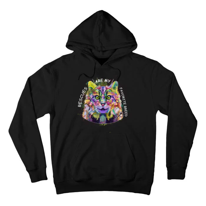 Colorful Texture Cat Rescues Are My Favorite Tall Hoodie