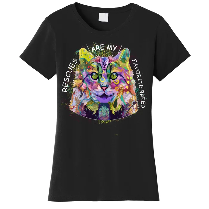 Colorful Texture Cat Rescues Are My Favorite Women's T-Shirt