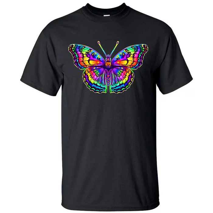 Colorful Texture Trippy Butterfly Tall T-Shirt