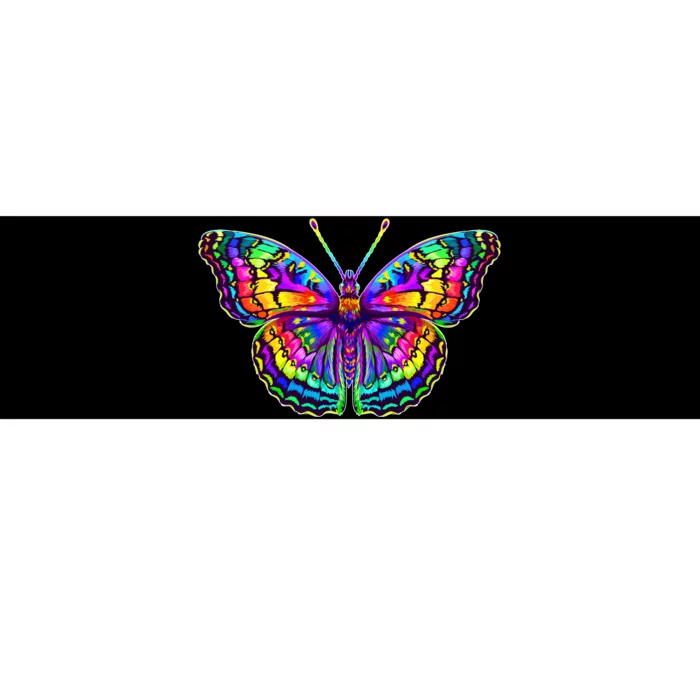 Colorful Texture Trippy Butterfly Bumper Sticker