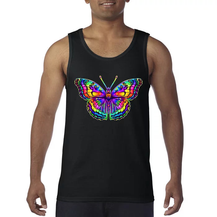 Colorful Texture Trippy Butterfly Tank Top