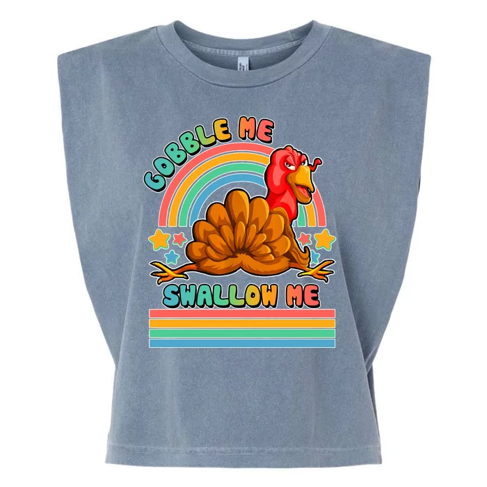 Colorful Thanksgiving Gobble Me Swallow Me Turkey Garment-Dyed Women's Muscle Tee