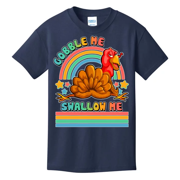 Colorful Thanksgiving Gobble Me Swallow Me Turkey Kids T-Shirt