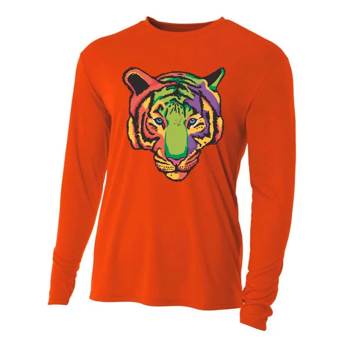 Colorful Tiger Head Cooling Performance Long Sleeve Crew