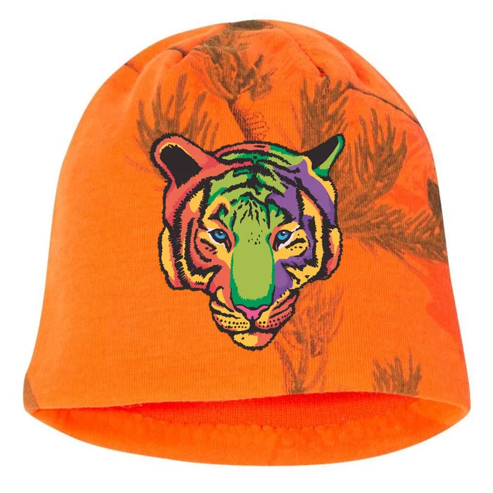 Colorful Tiger Head Kati - Camo Knit Beanie