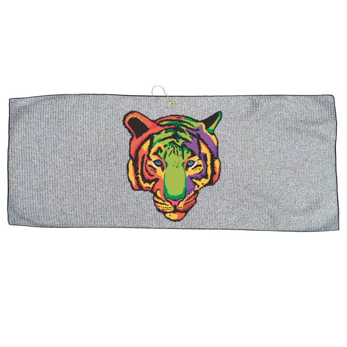 Colorful Tiger Head Large Microfiber Waffle Golf Towel