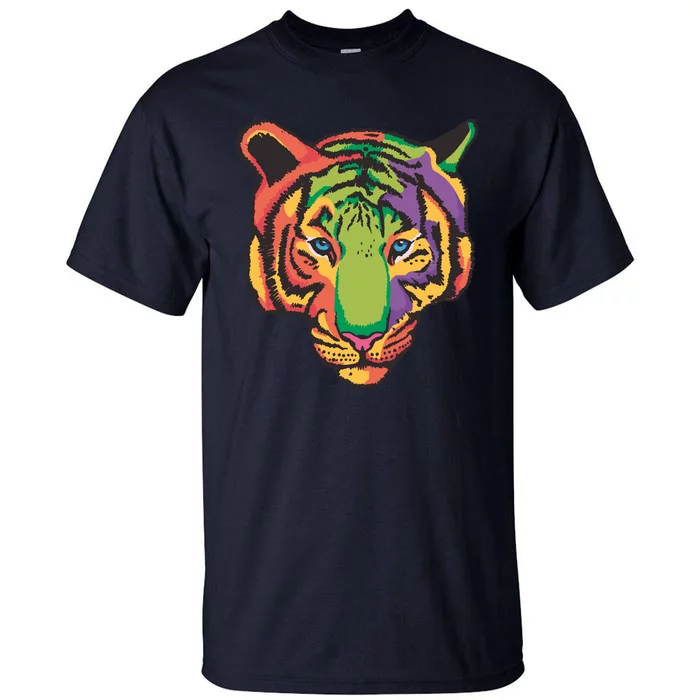 Colorful Tiger Head Tall T-Shirt