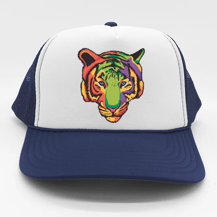 Colorful Tiger Head Trucker Hat