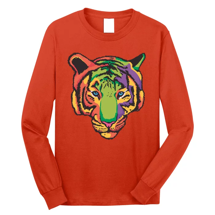Colorful Tiger Head Long Sleeve Shirt