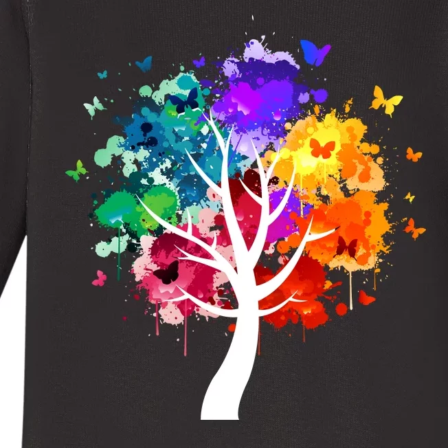 Colorful Tree Of Life Baby Long Sleeve Bodysuit