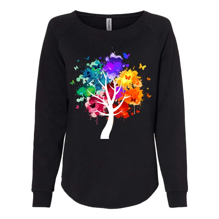 Colorful Tree Of Life Womens California Wash Sweatshirt