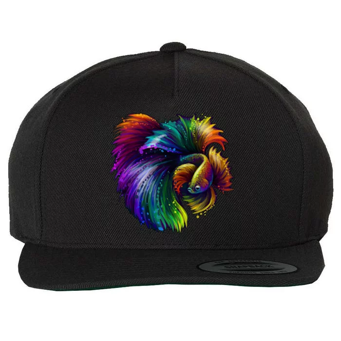 Colorful Tropical Beta Fish Wool Snapback Cap