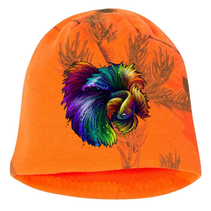 Colorful Tropical Beta Fish Kati - Camo Knit Beanie