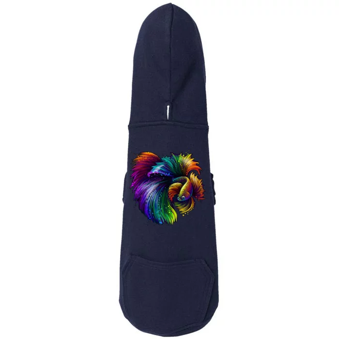 Colorful Tropical Beta Fish Doggie 3-End Fleece Hoodie