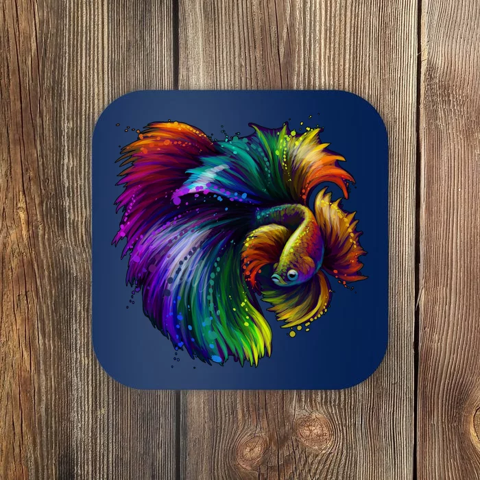 Colorful Tropical Beta Fish Coaster