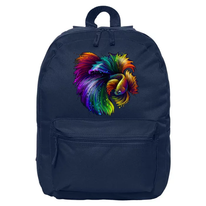 Colorful Tropical Beta Fish 16 in Basic Backpack