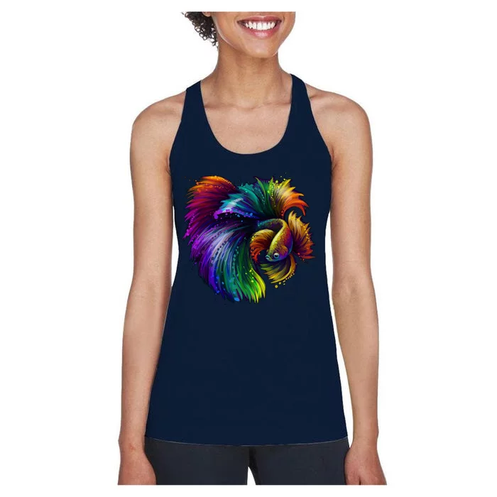 Colorful Tropical Beta Fish Women's Racerback Tank