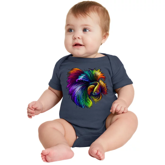 Colorful Tropical Beta Fish Baby Bodysuit