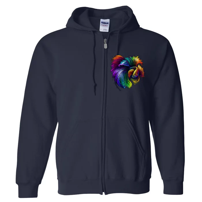 Colorful Tropical Beta Fish Full Zip Hoodie