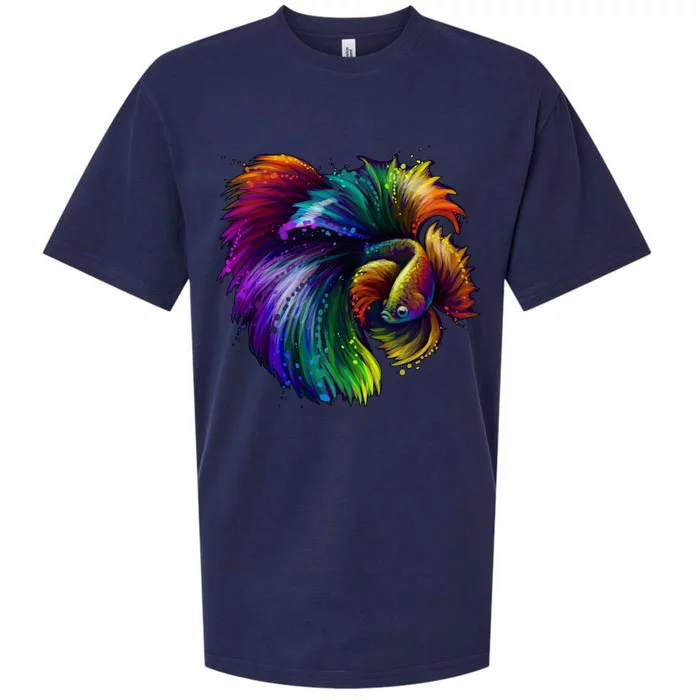 Colorful Tropical Beta Fish Sueded Cloud Jersey T-Shirt