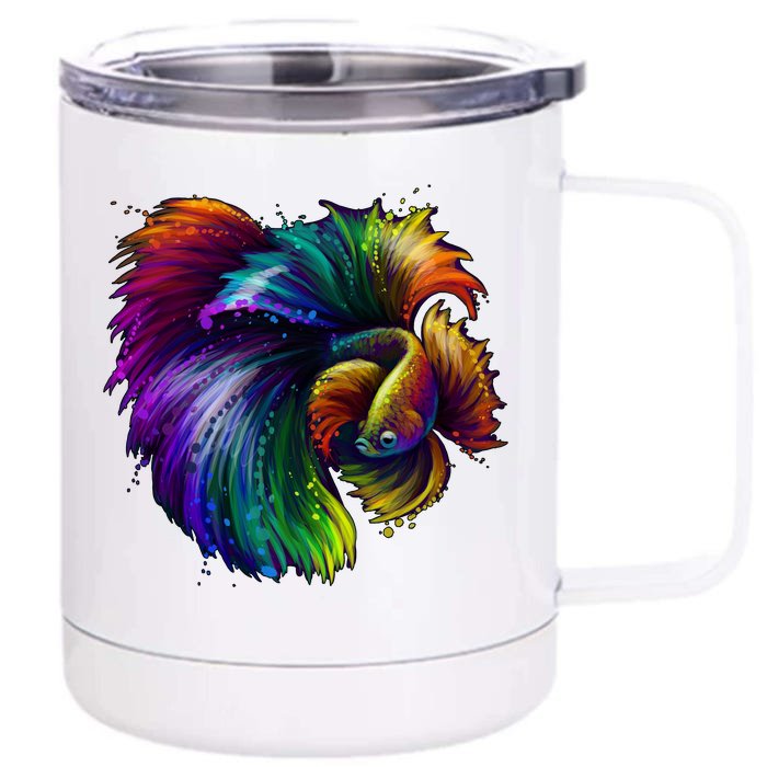 Colorful Tropical Beta Fish Front & Back 12oz Stainless Steel Tumbler Cup