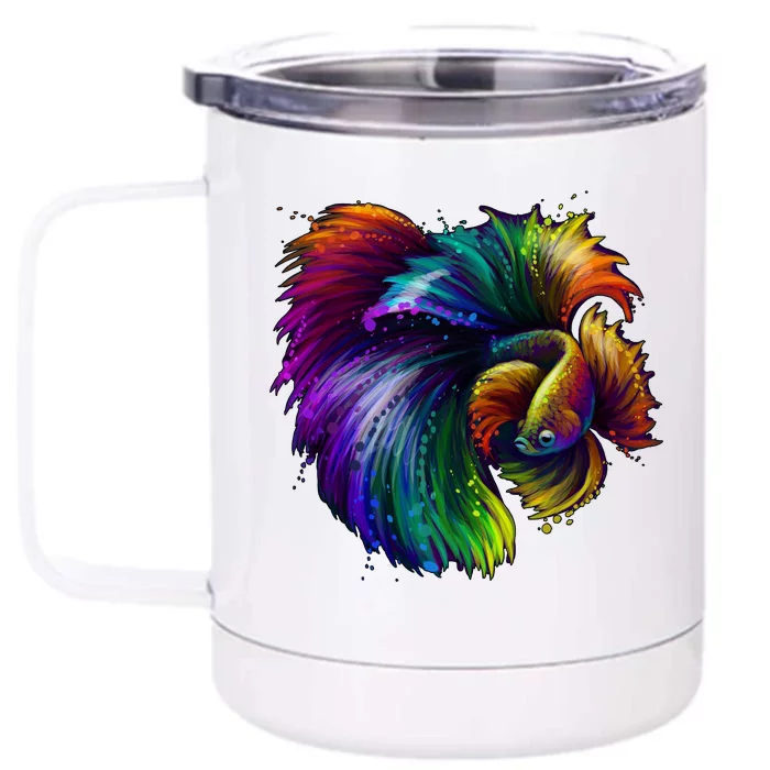 Colorful Tropical Beta Fish Front & Back 12oz Stainless Steel Tumbler Cup