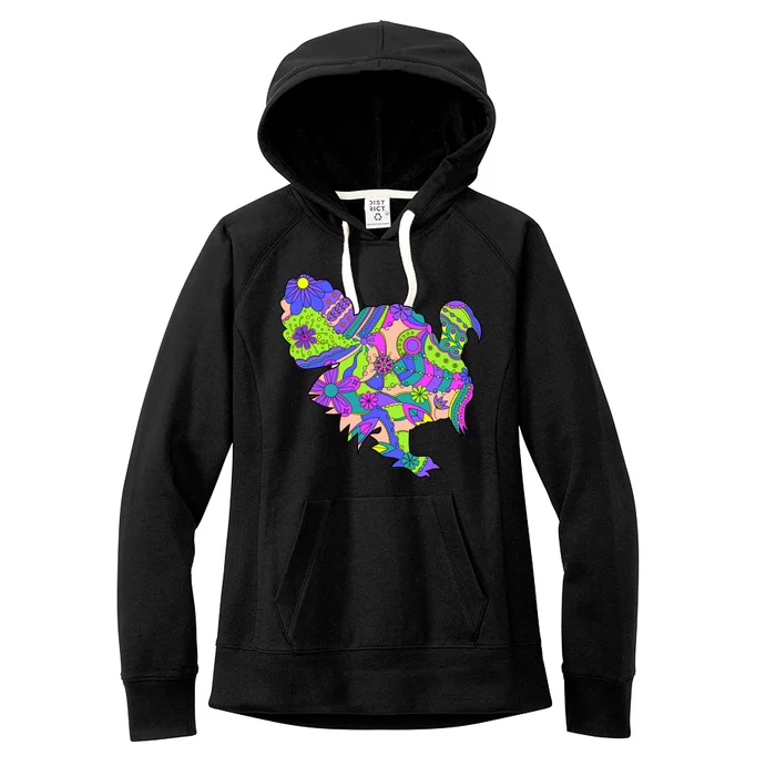 Colorful Turkey Abstract Women's Fleece Hoodie