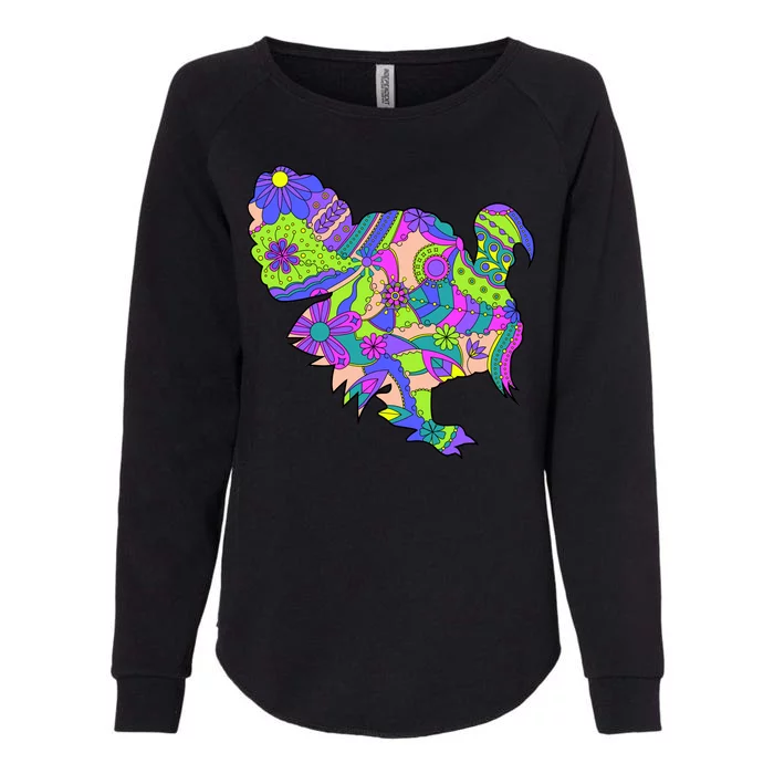 Colorful Turkey Abstract Womens California Wash Sweatshirt