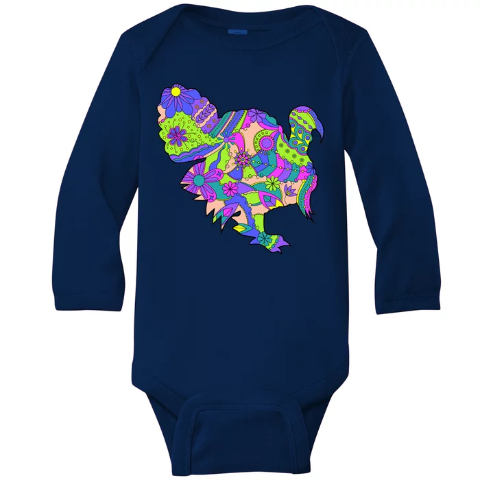 Colorful Turkey Abstract Baby Long Sleeve Bodysuit