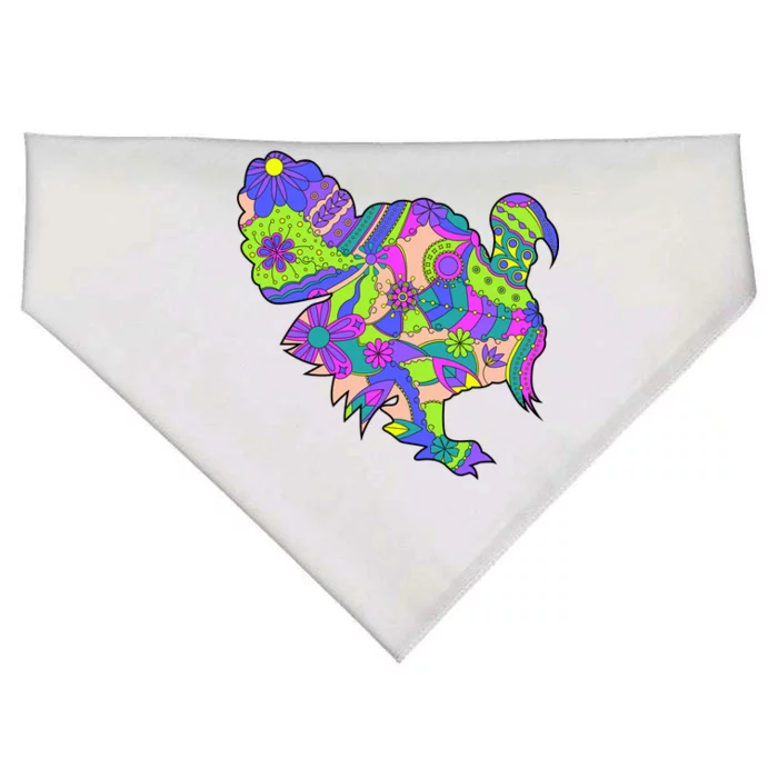 Colorful Turkey Abstract USA-Made Doggie Bandana