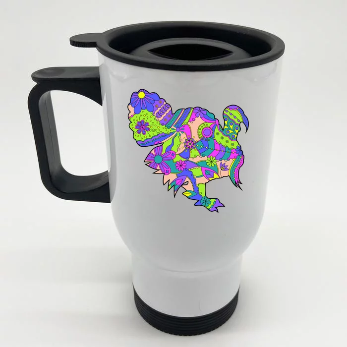 Colorful Turkey Abstract Front & Back Stainless Steel Travel Mug