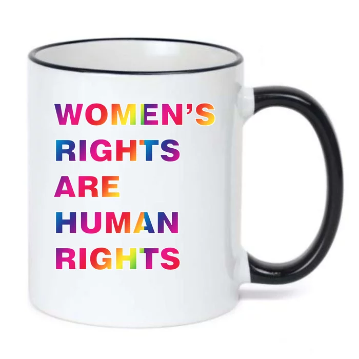 Colorful Women's Rights Are Human Rights Black Color Changing Mug