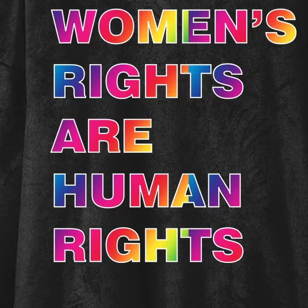 Colorful Women's Rights Are Human Rights Hooded Wearable Blanket