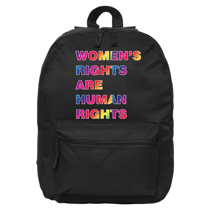 Colorful Women's Rights Are Human Rights 16 in Basic Backpack