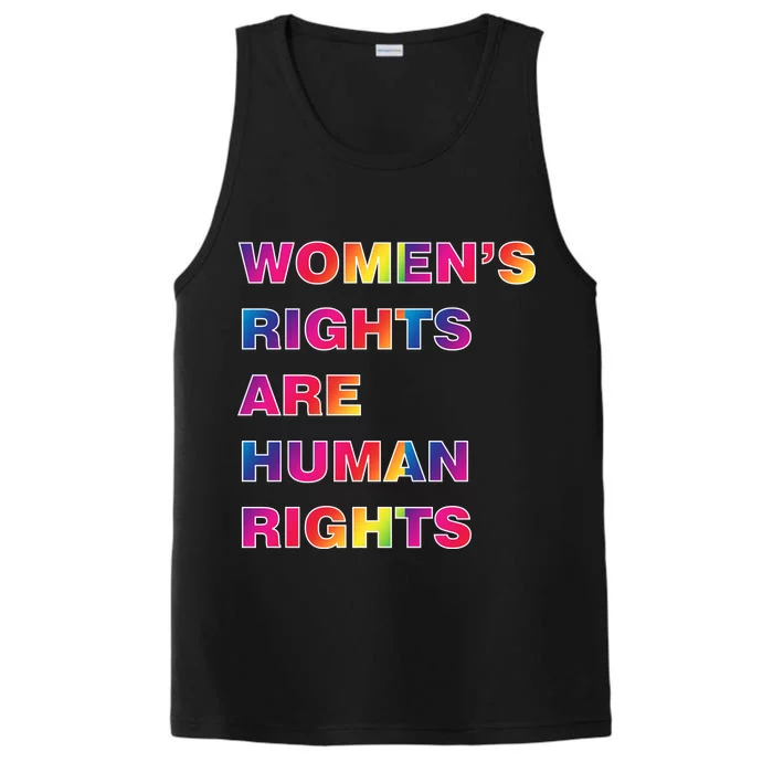 Colorful Women's Rights Are Human Rights Performance Tank