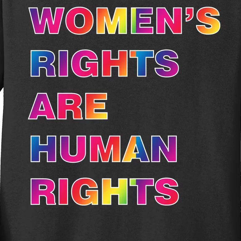 Colorful Women's Rights Are Human Rights Kids Long Sleeve Shirt