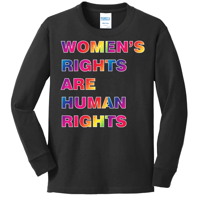 Colorful Women's Rights Are Human Rights Kids Long Sleeve Shirt