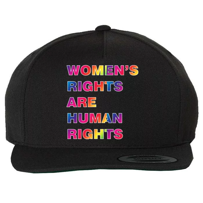 Colorful Women's Rights Are Human Rights Wool Snapback Cap