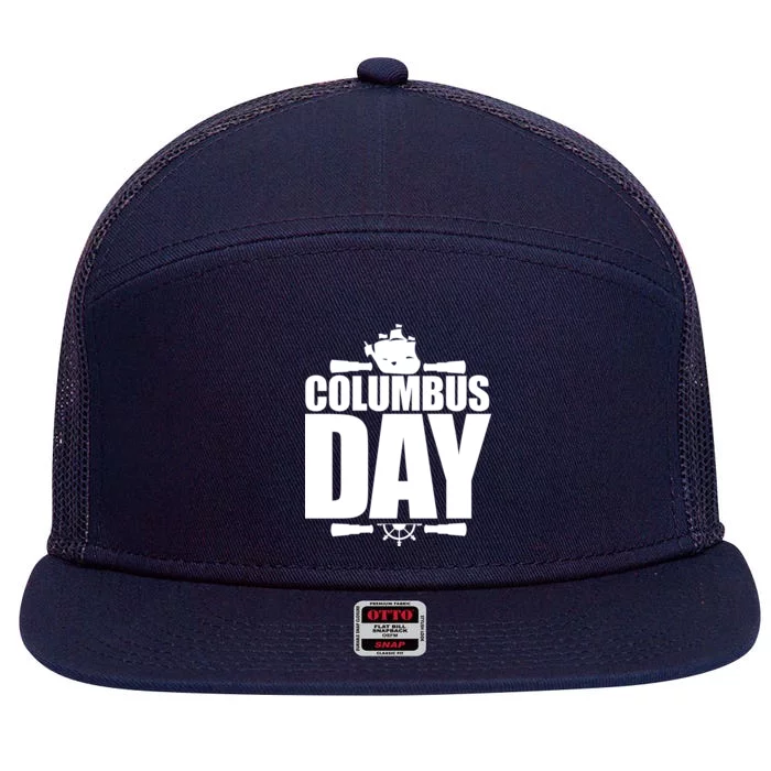 Columbus Day 7 Panel Mesh Trucker Snapback Hat