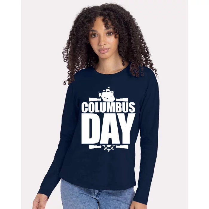 Columbus Day Womens Cotton Relaxed Long Sleeve T-Shirt