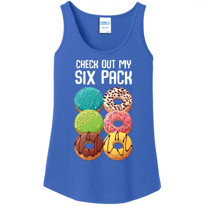 Check Out My Six Pack Donut Great Gift Funny Gym Gift Ladies Essential Tank