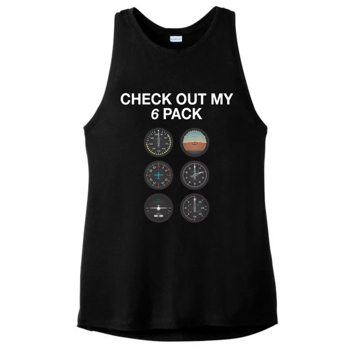 Check Out My Airplane Six Pack Funny Pilot Gag Gift Ladies Tri-Blend Wicking Tank